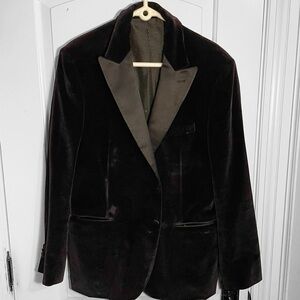 Joseph Aboud Men's Modern Slim Fit Black Velvet Blazer